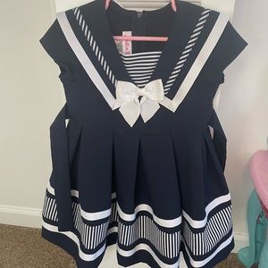 Navy and white sailor dress
